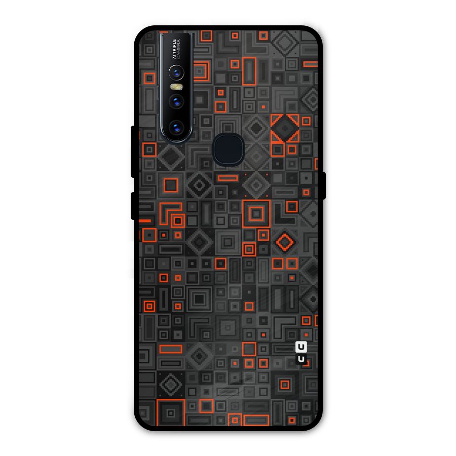 Orange Shapes Abstract Metal Back Case for Vivo V15