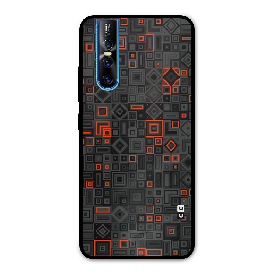 Orange Shapes Abstract Metal Back Case for Vivo V15 Pro