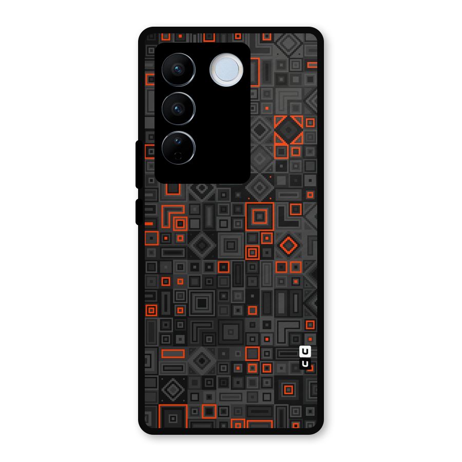 Orange Shapes Abstract Metal Back Case for Vivo V27
