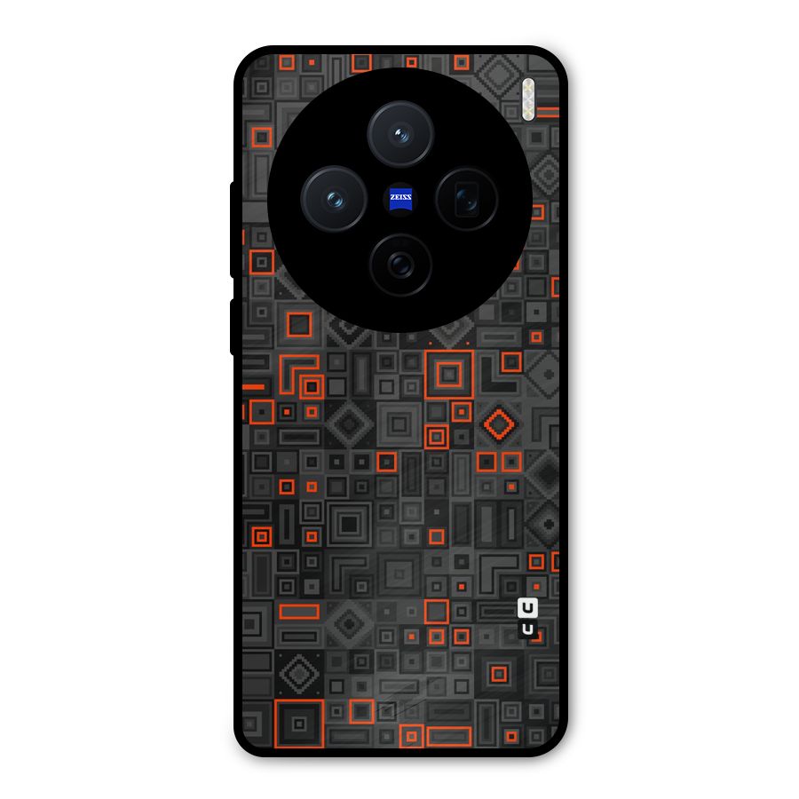Orange Shapes Abstract Metal Back Case for Vivo X200