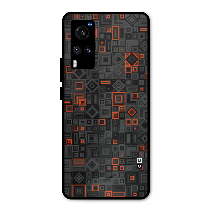Orange Shapes Abstract Metal Back Case for Vivo X60