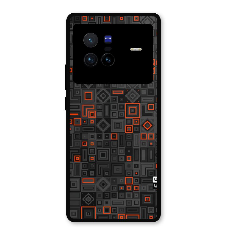Orange Shapes Abstract Metal Back Case for Vivo X80