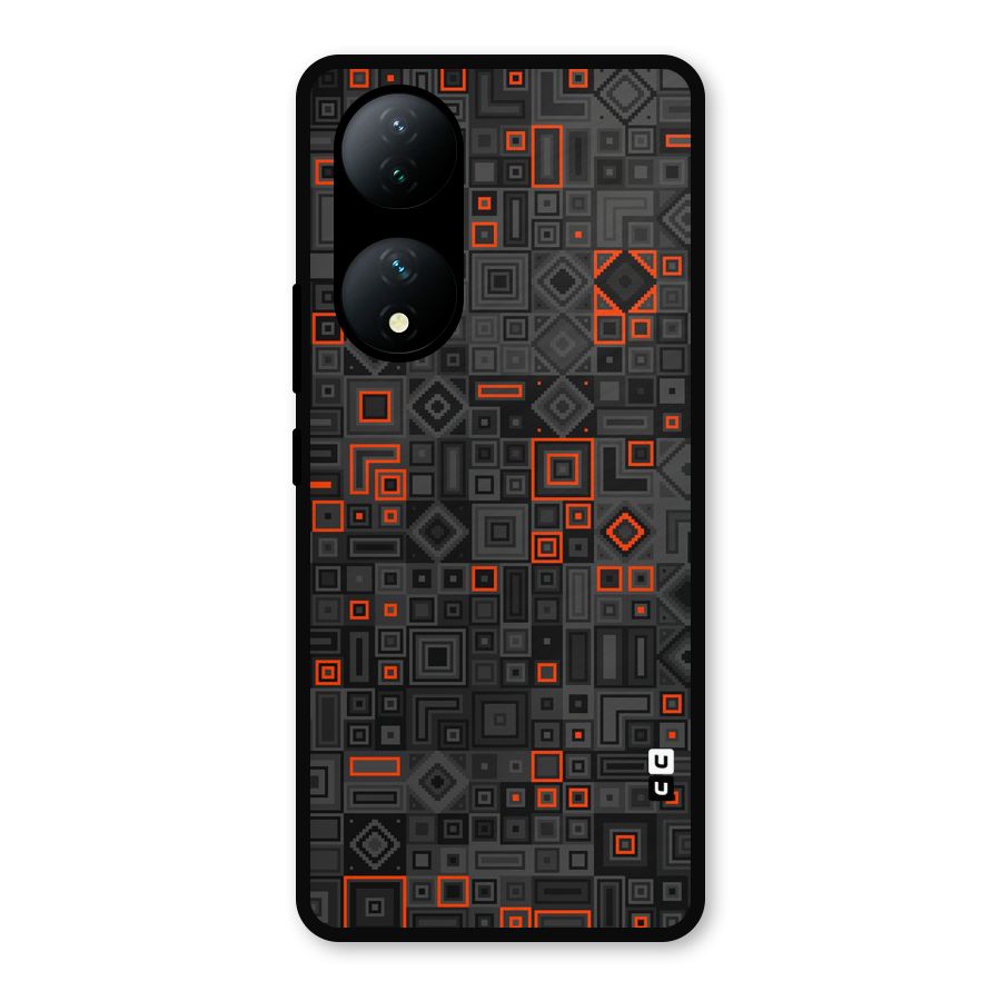 Orange Shapes Abstract Metal Back Case for Vivo Y100