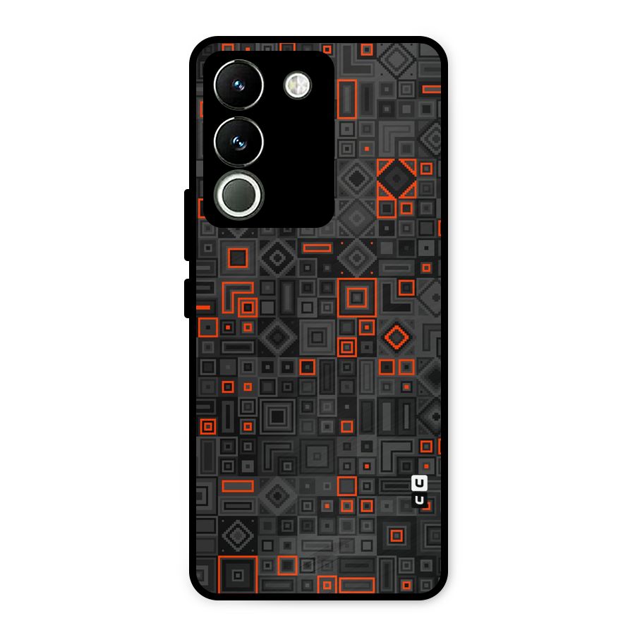 Orange Shapes Abstract Metal Back Case for Vivo Y200