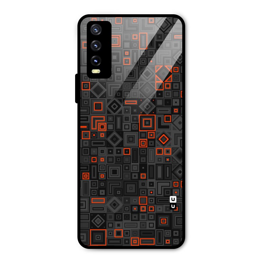 Orange Shapes Abstract Metal Back Case for Vivo Y20g
