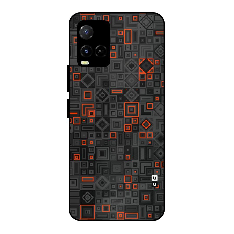 Orange Shapes Abstract Metal Back Case for Vivo Y21