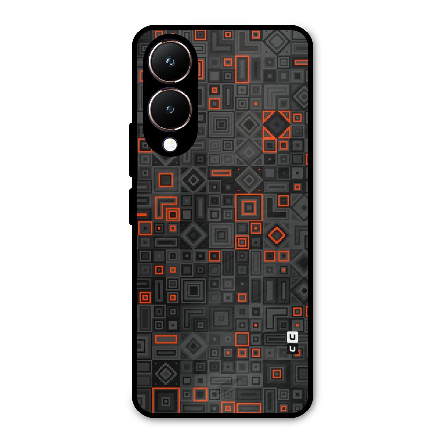 Orange Shapes Abstract Metal Back Case for Vivo Y28
