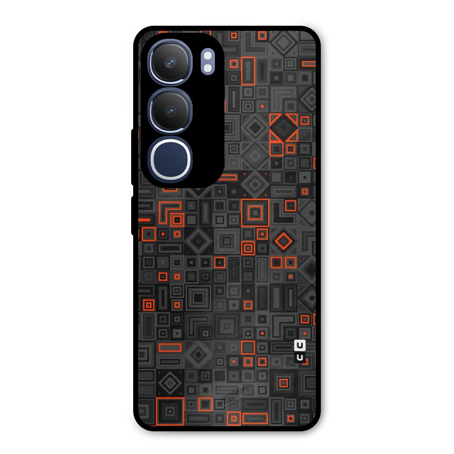 Orange Shapes Abstract Metal Back Case for Vivo Y29