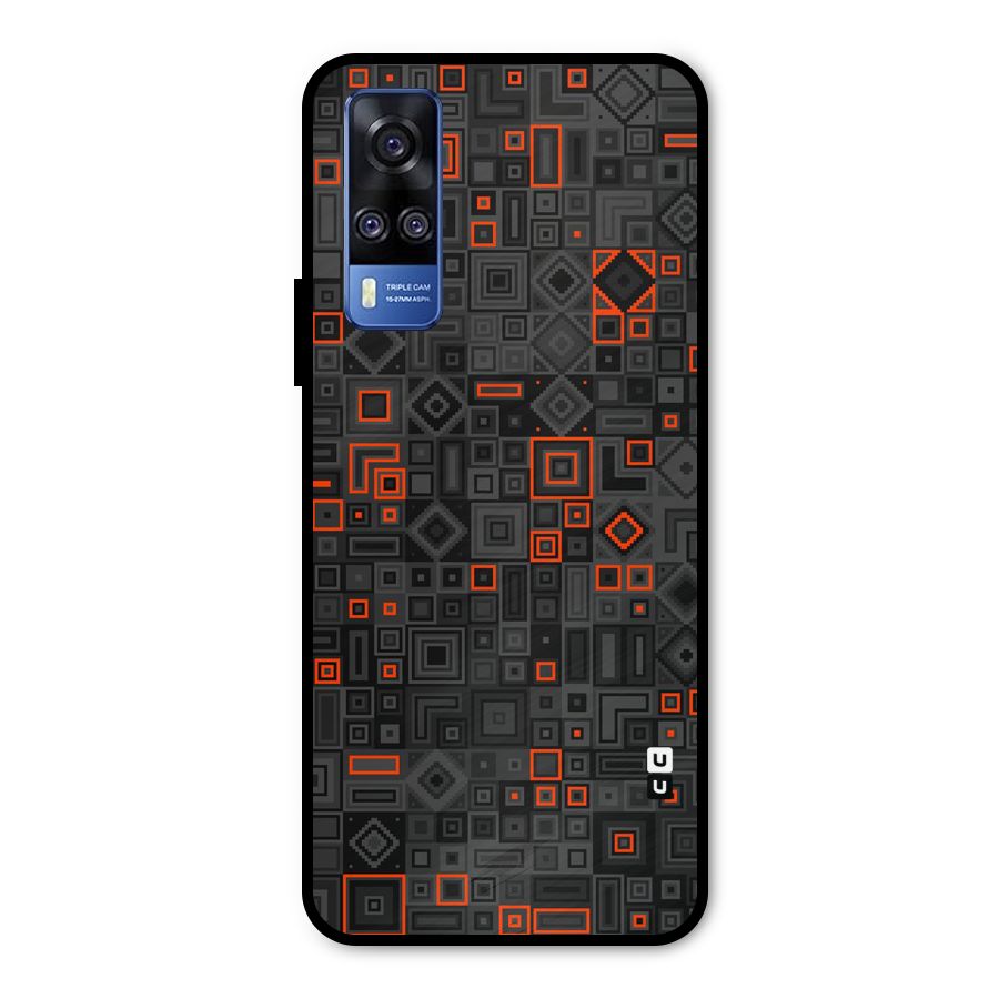 Orange Shapes Abstract Metal Back Case for Vivo Y51A