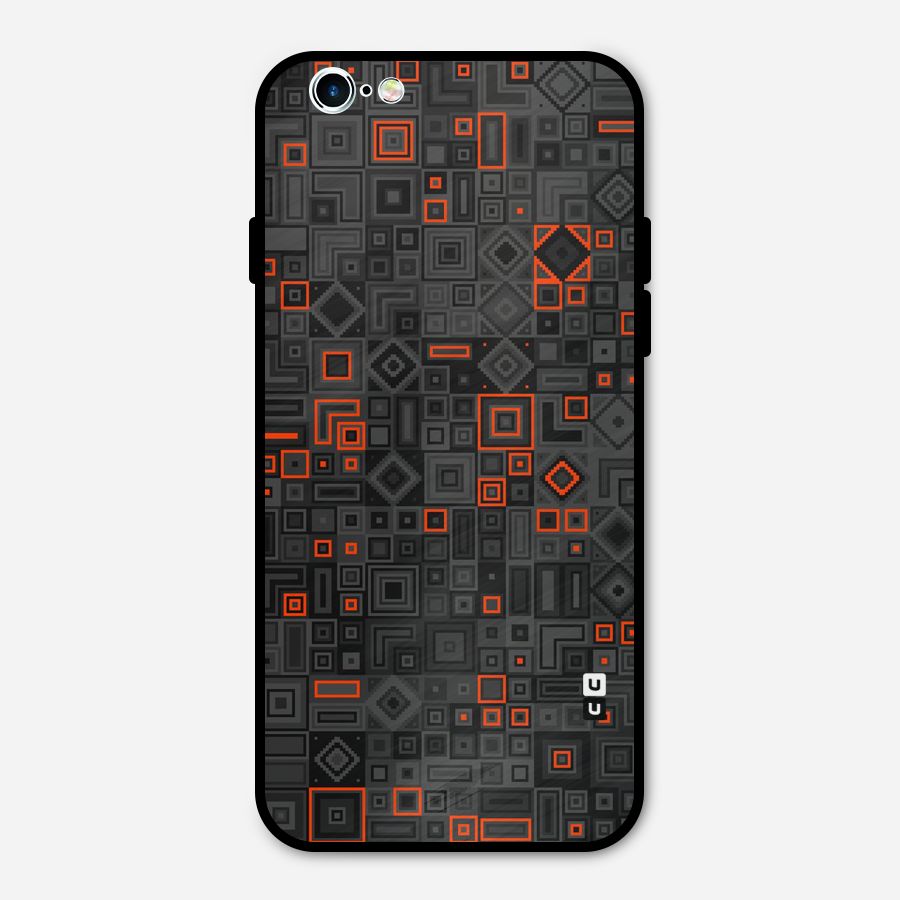 Orange Shapes Abstract Metal Back Case for iPhone 6 6s
