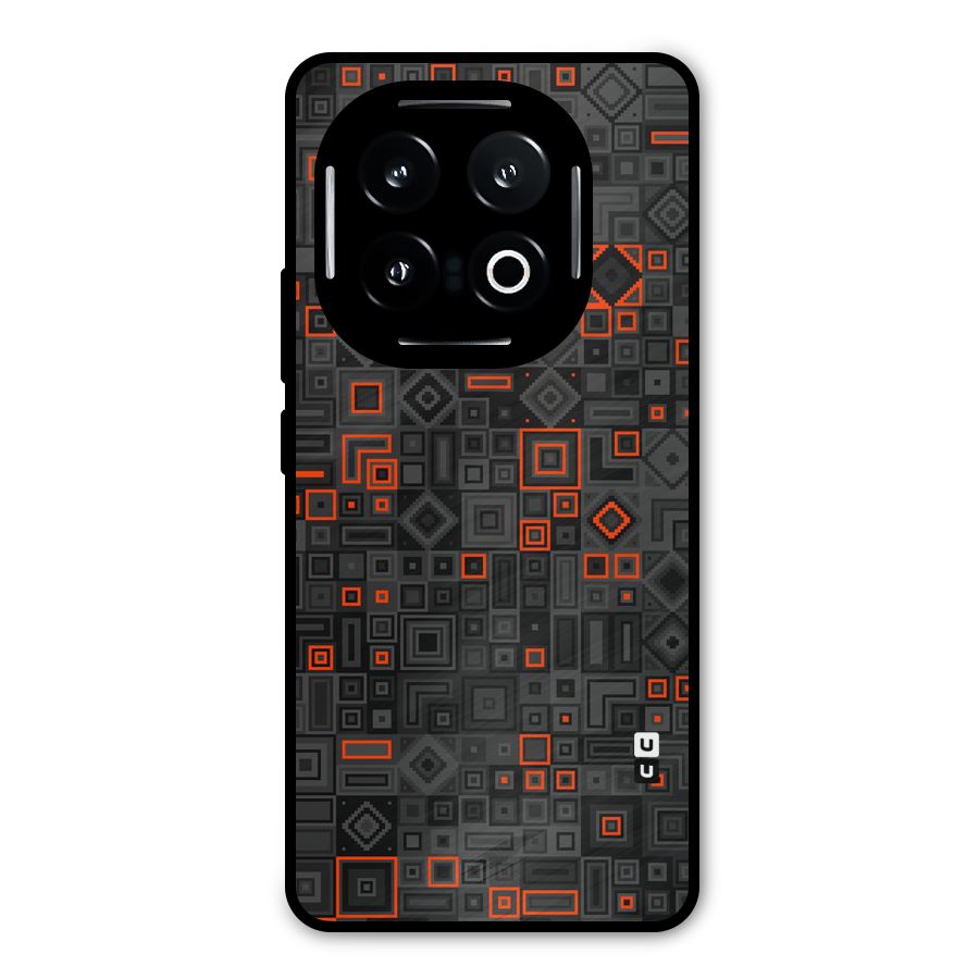 Orange Shapes Abstract Metal Back Case for iQOO 13