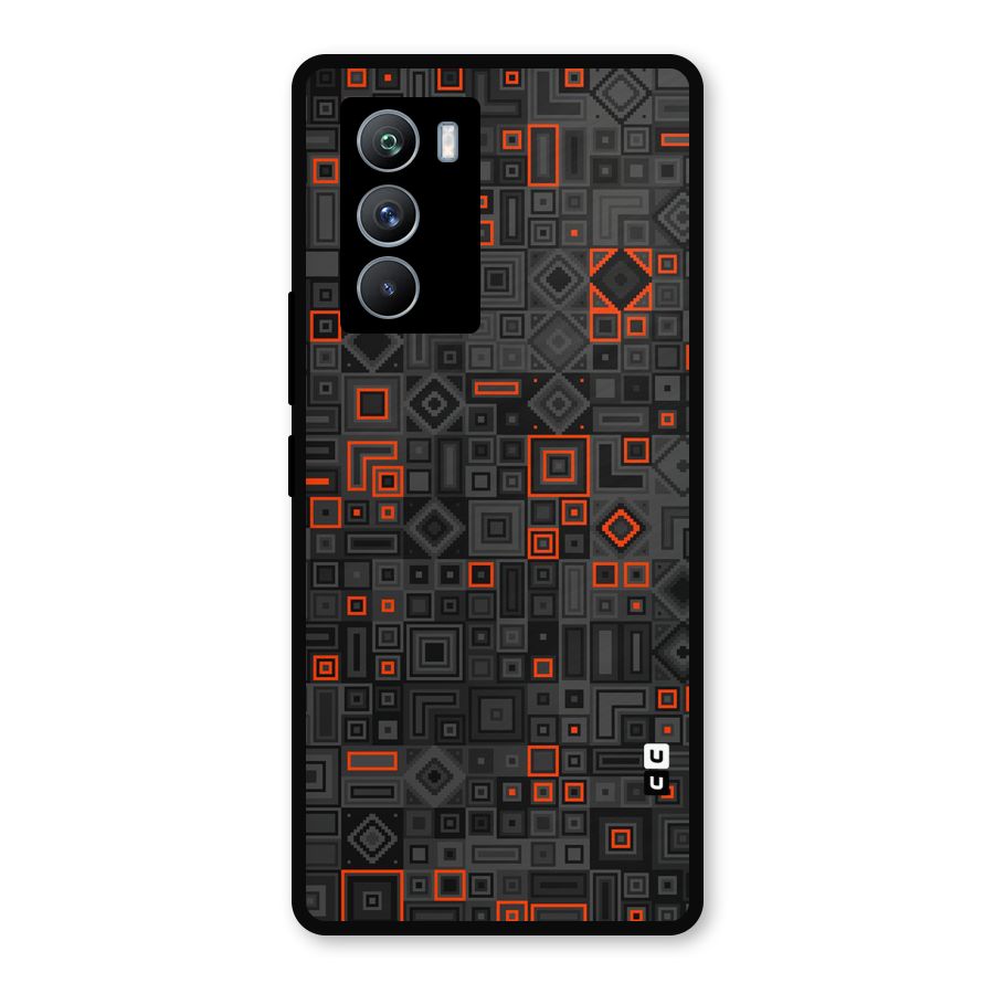 Orange Shapes Abstract Metal Back Case for iQOO 9 SE