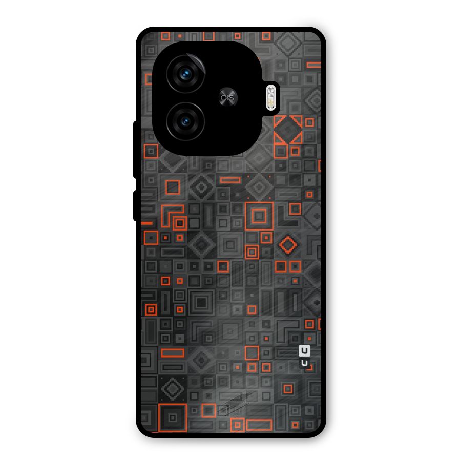 Orange Shapes Abstract Metal Back Case for iQOO Neo 10R