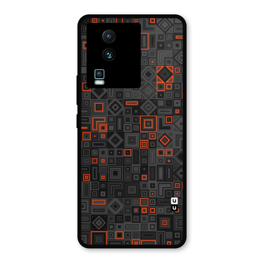 Orange Shapes Abstract Metal Back Case for iQOO Neo 7