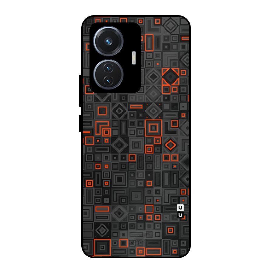 Orange Shapes Abstract Metal Back Case for iQOO Z6 44W