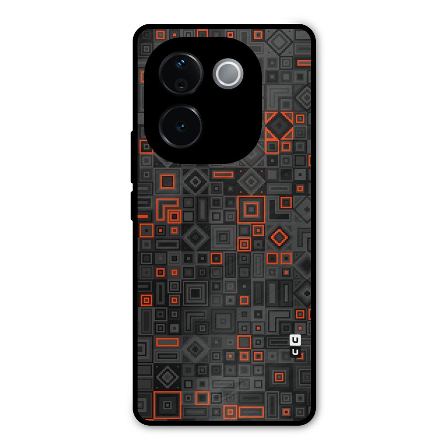 Orange Shapes Abstract Metal Back Case for iQOO Z9s Pro