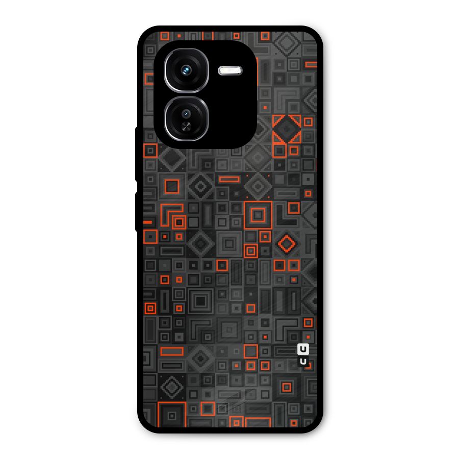 Orange Shapes Abstract Metal Back Case for iQOO Z9x