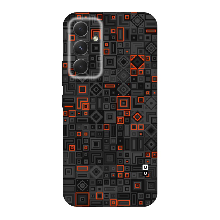 Orange Shapes Abstract Original Polycarbonate Back Case for Galaxy A54