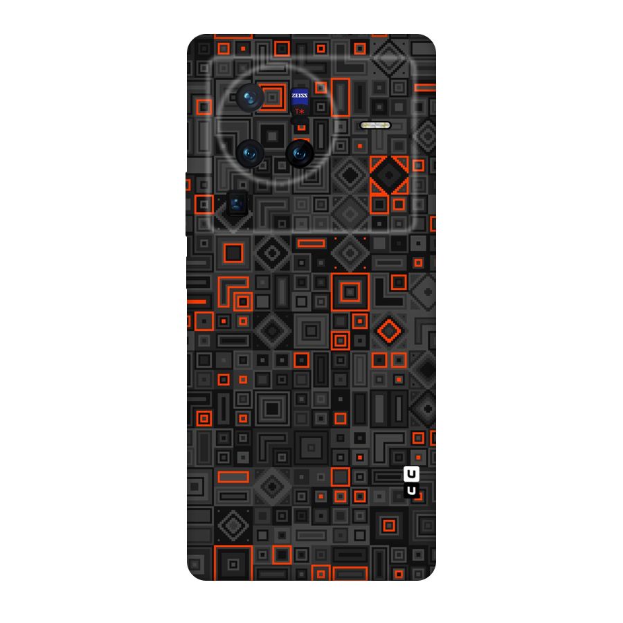 Orange Shapes Abstract Original Polycarbonate Back Case for Vivo X80