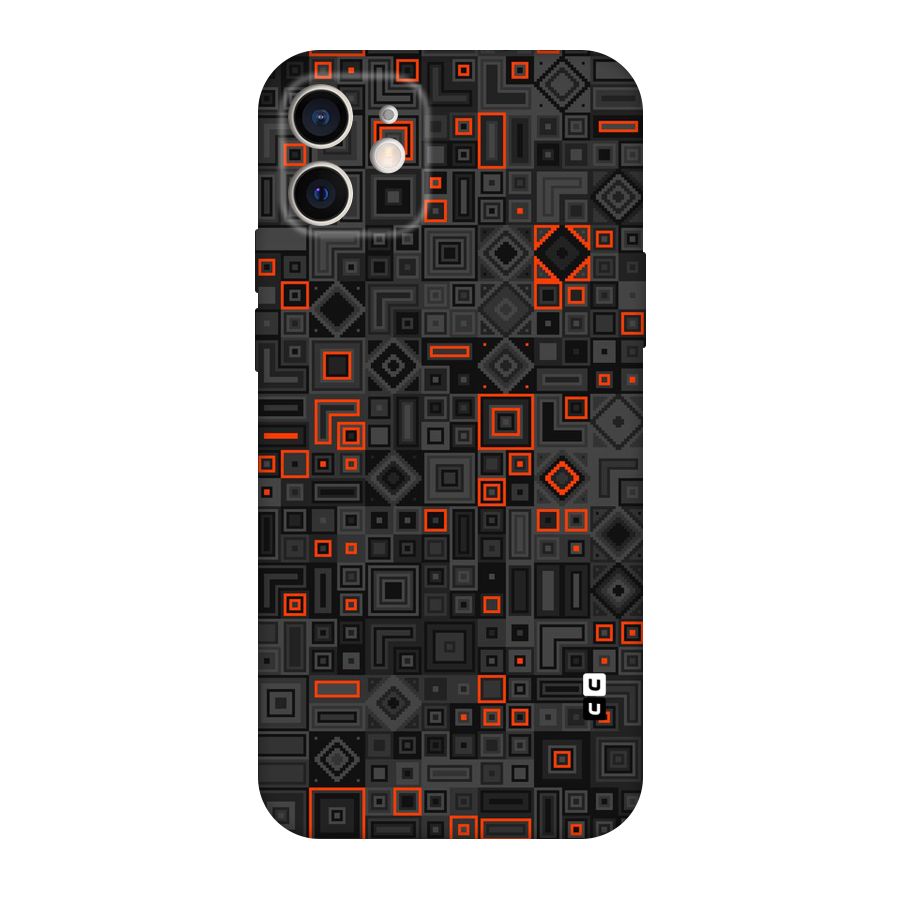 Orange Shapes Abstract Original Polycarbonate Back Case for iPhone 12