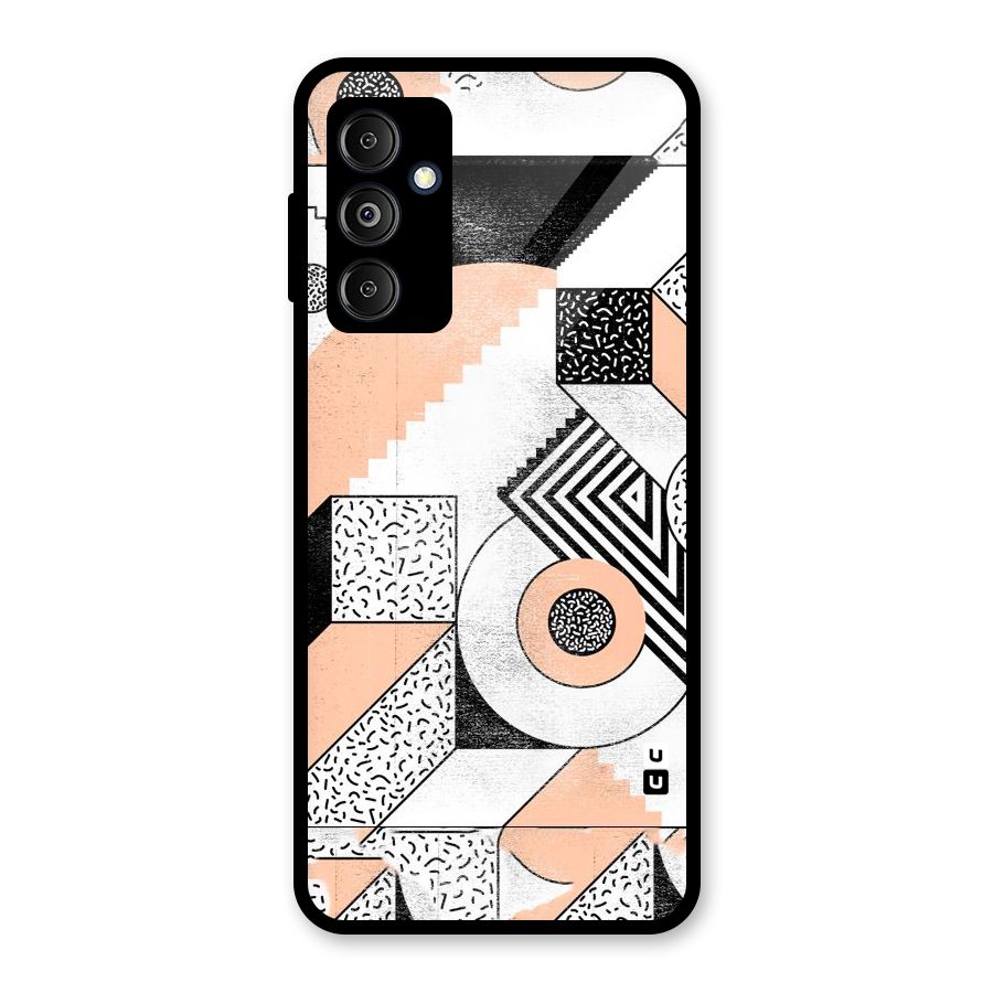 Orange Zig Zag Glass Back Case for Galaxy M14 5G