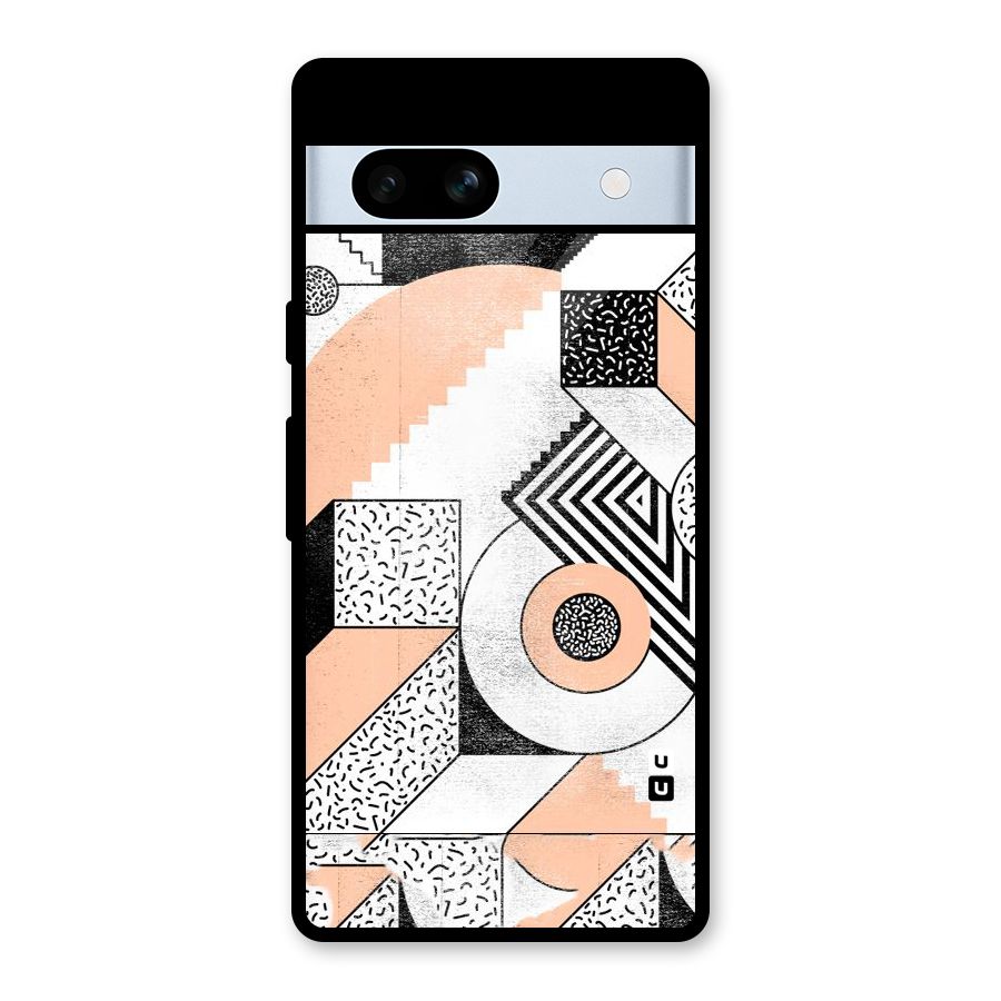 Orange Zig Zag Glass Back Case for Google Pixel 7a