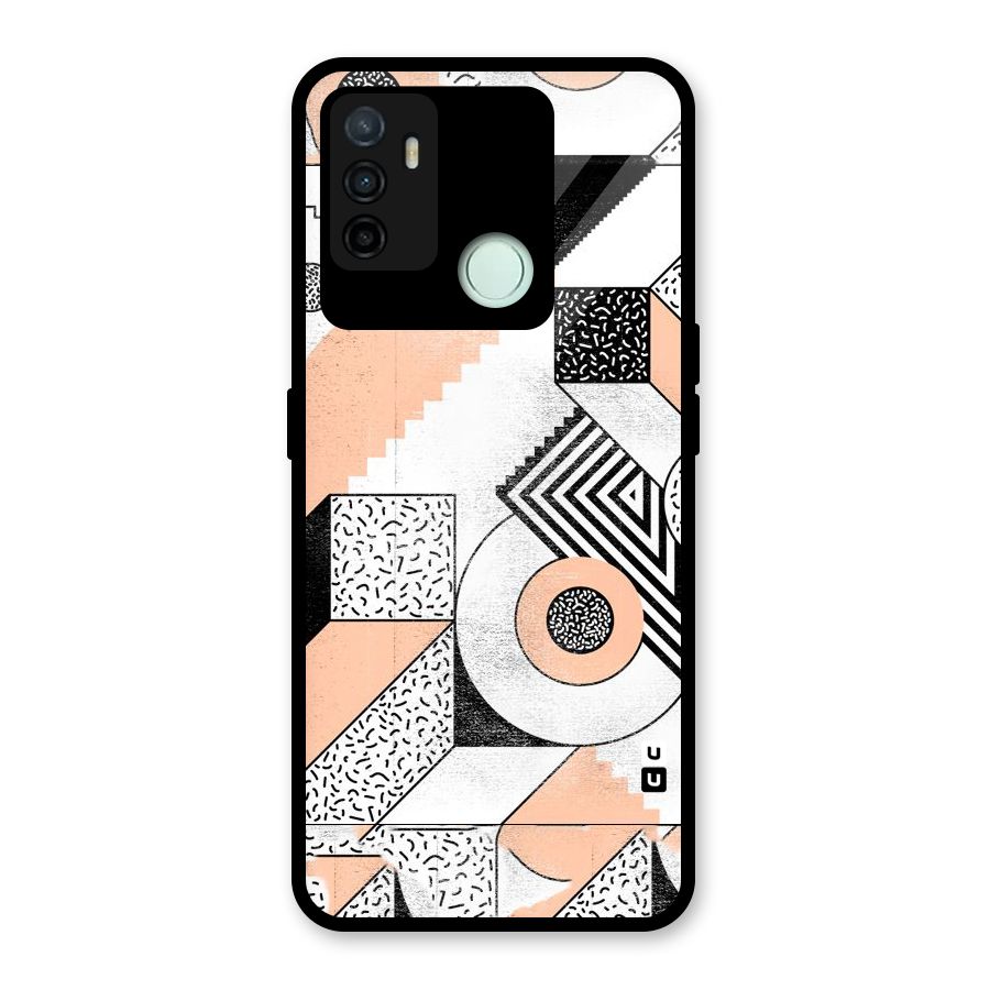 Orange Zig Zag Glass Back Case for Oppo A53