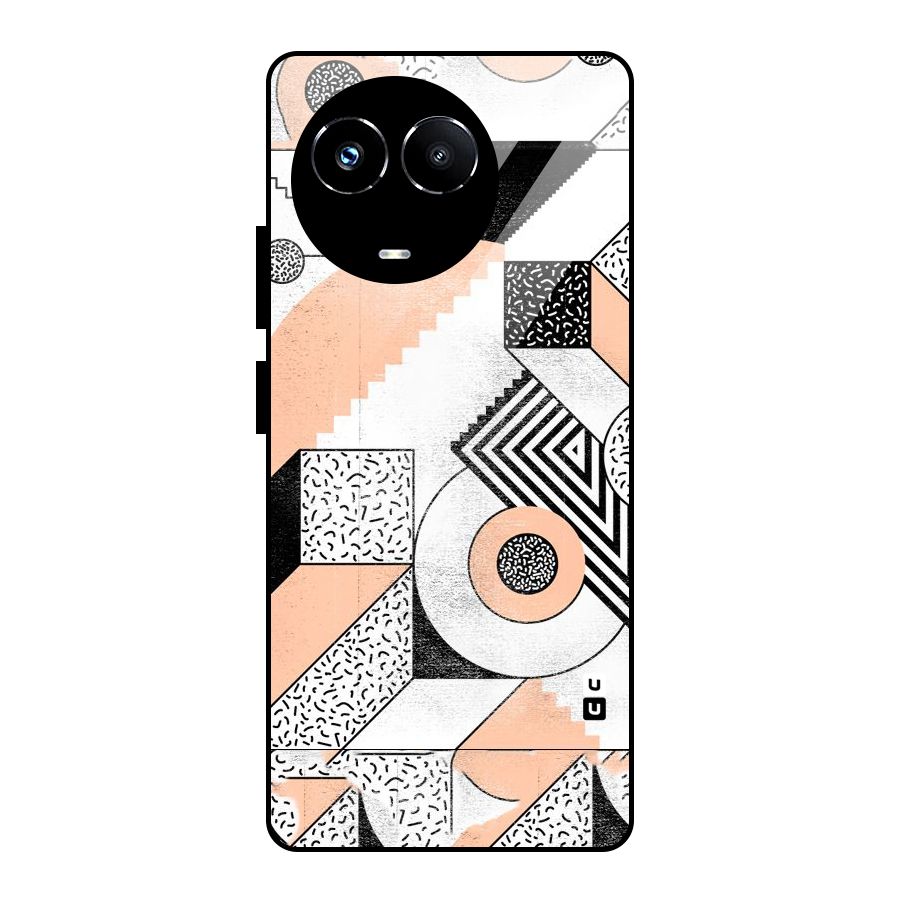 Orange Zig Zag Glass Back Case for Realme 11X