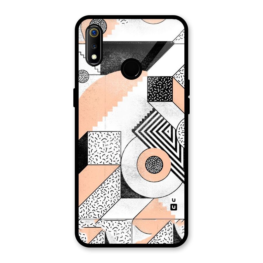 Orange Zig Zag Glass Back Case for Realme 3i