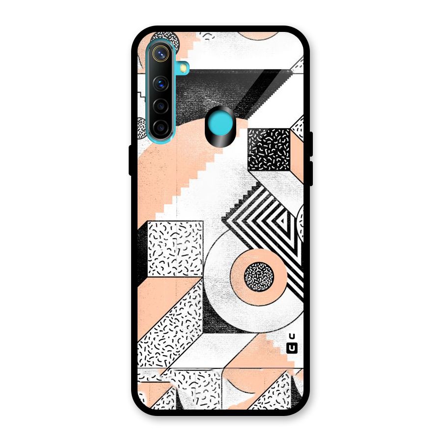 Orange Zig Zag Glass Back Case for Realme 5i