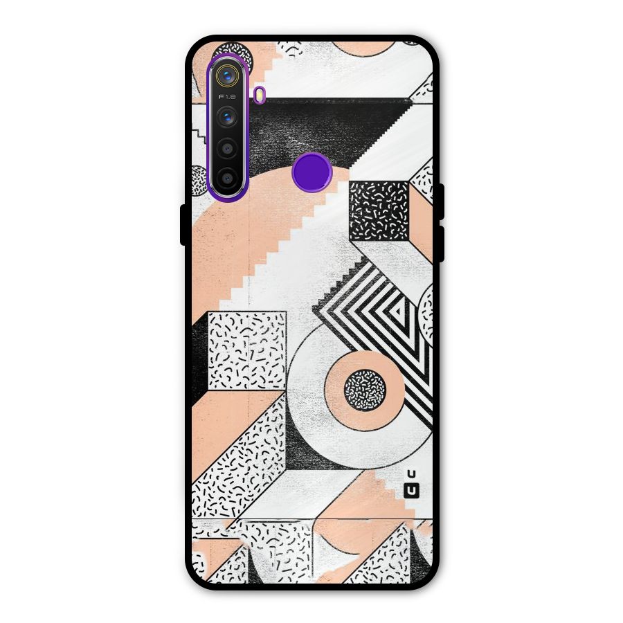 Orange Zig Zag Glass Back Case for Realme 5s
