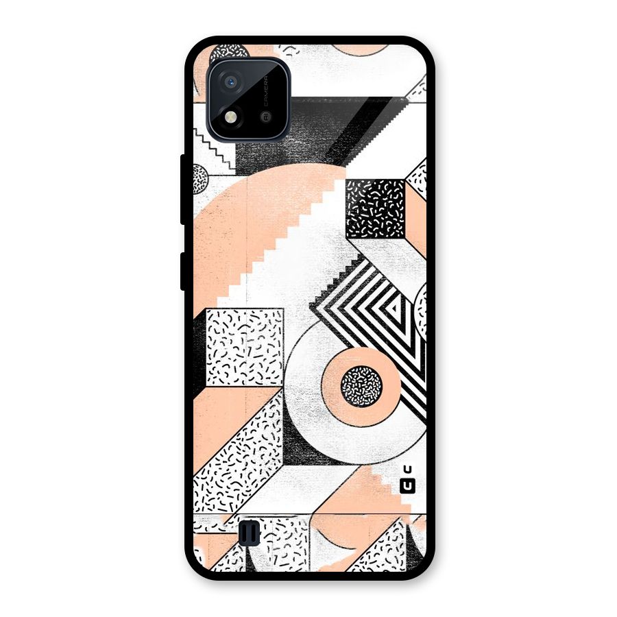 Orange Zig Zag Glass Back Case for Realme C11 2021