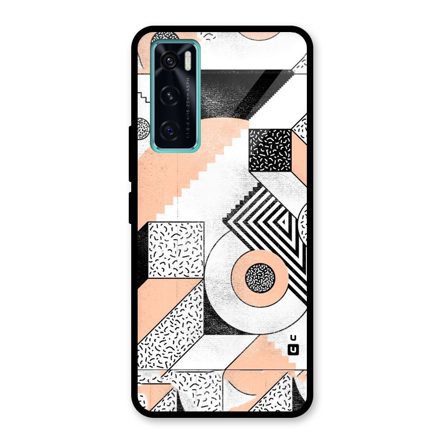 Orange Zig Zag Glass Back Case for Vivo V20 SE