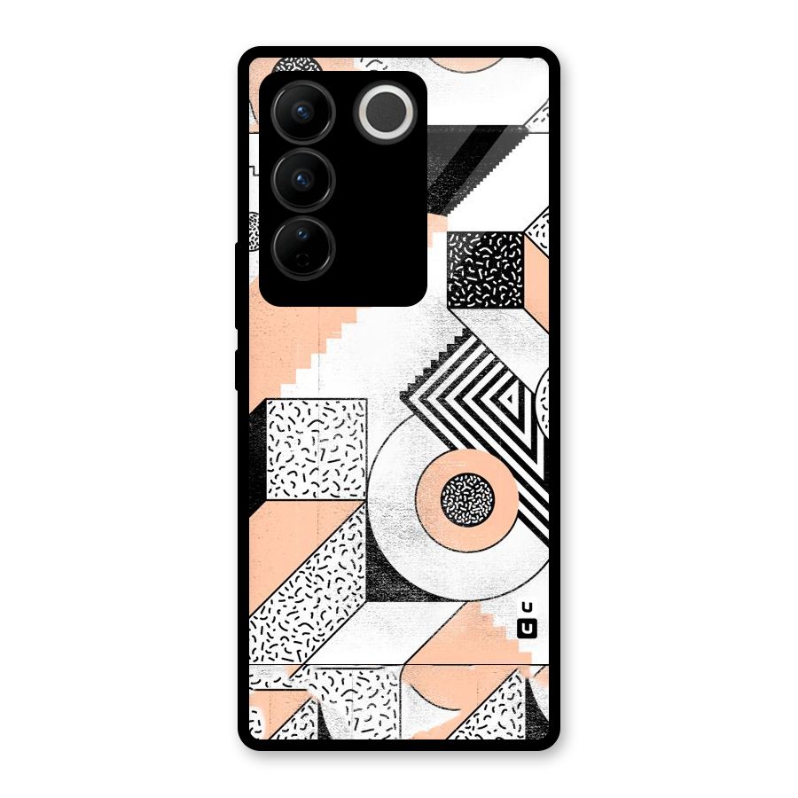 Orange Zig Zag Glass Back Case for Vivo V27