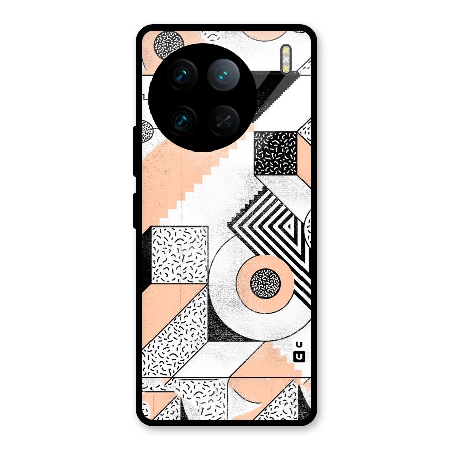 Orange Zig Zag Glass Back Case for Vivo X90 Pro