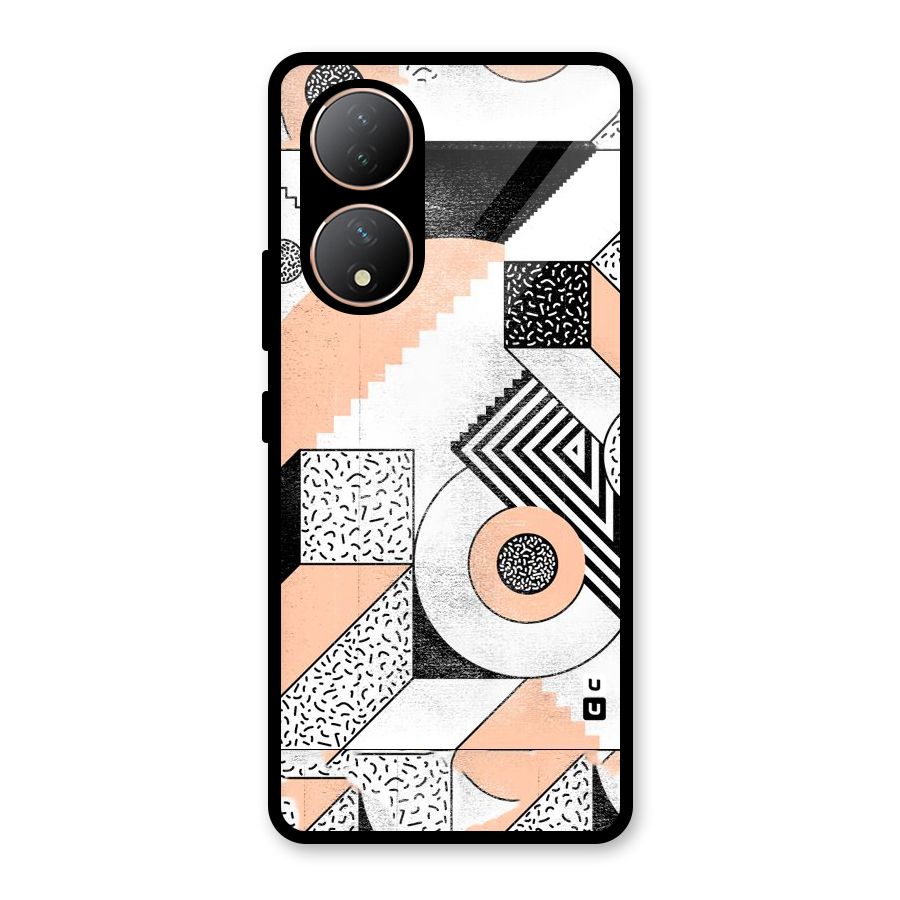 Orange Zig Zag Glass Back Case for Vivo Y100