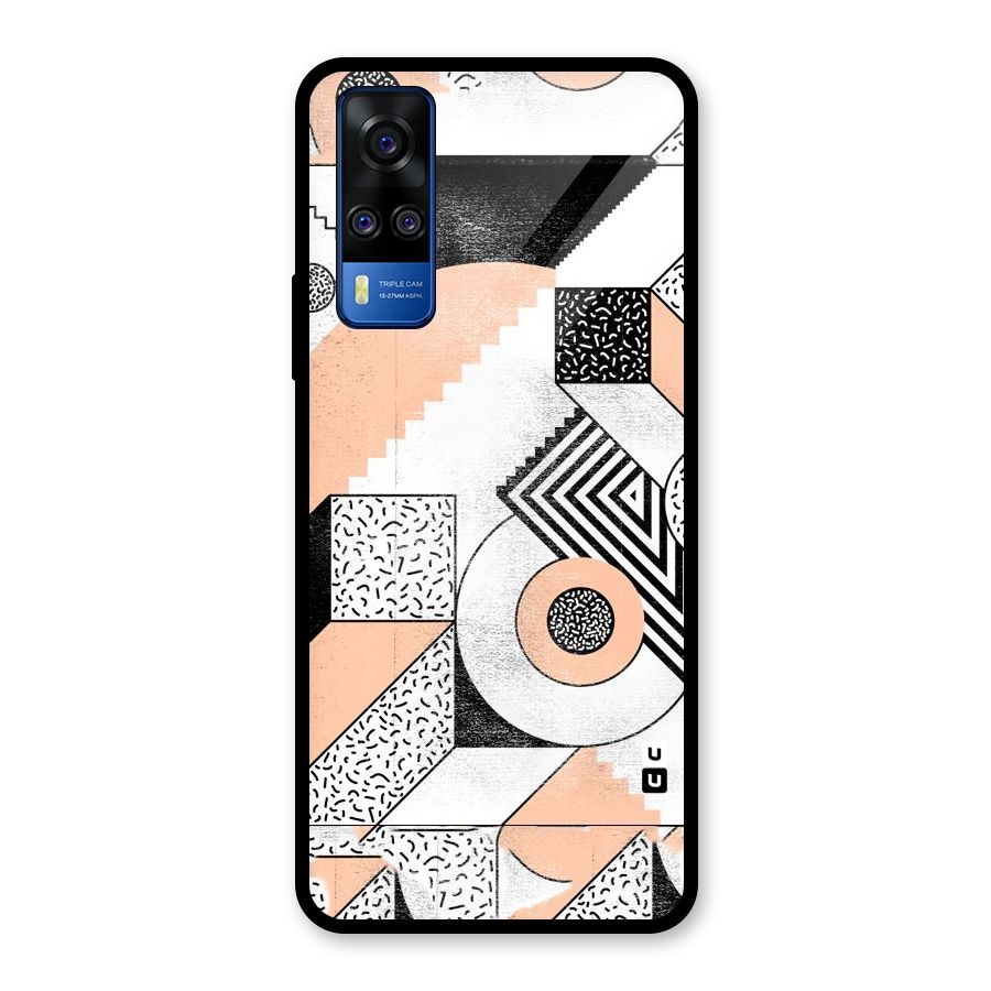 Orange Zig Zag Glass Back Case for Vivo Y31