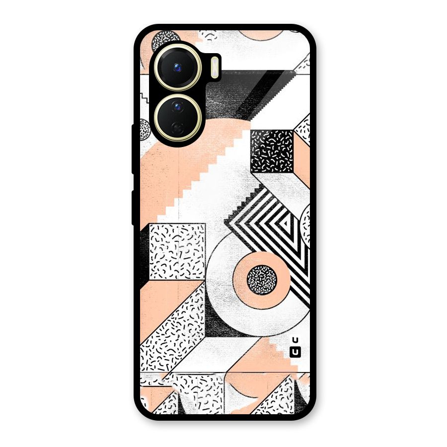 Orange Zig Zag Glass Back Case for Vivo Y56
