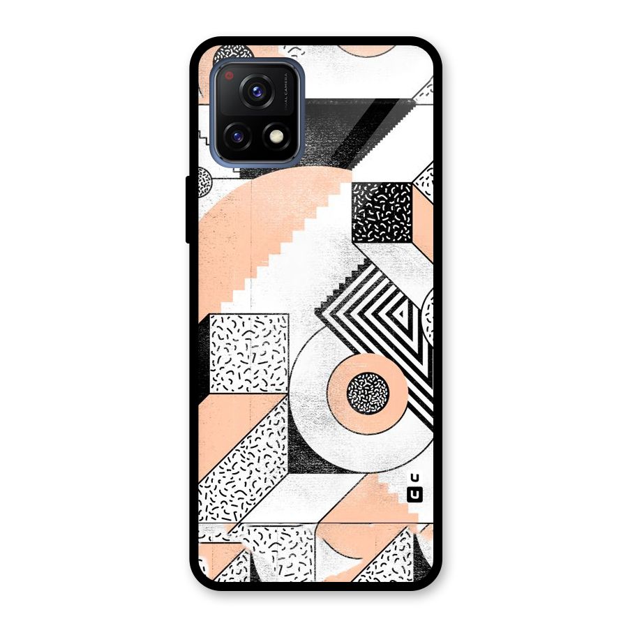 Orange Zig Zag Glass Back Case for Vivo Y72 5G
