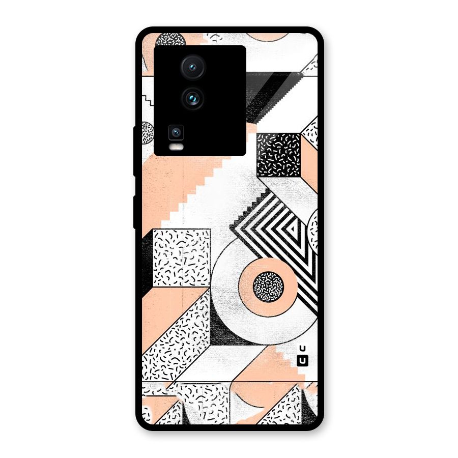 Orange Zig Zag Glass Back Case for Vivo iQOO Neo 7