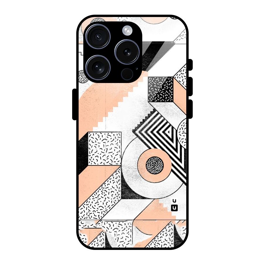 Orange Zig Zag Glass Back Case for iPhone 15 Pro