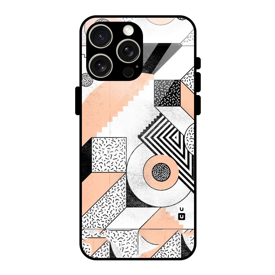 Orange Zig Zag Glass Back Case for iPhone 15 Pro Max