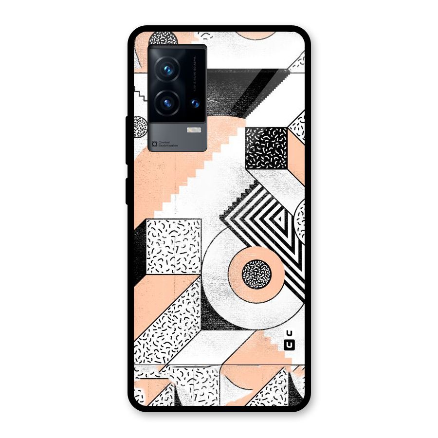 Orange Zig Zag Glass Back Case for iQOO 9 5G