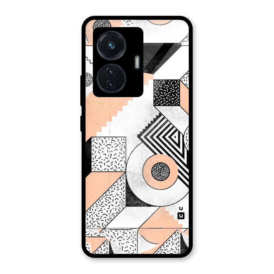 Orange Zig Zag Glass Back Case for iQOO Z6 44W