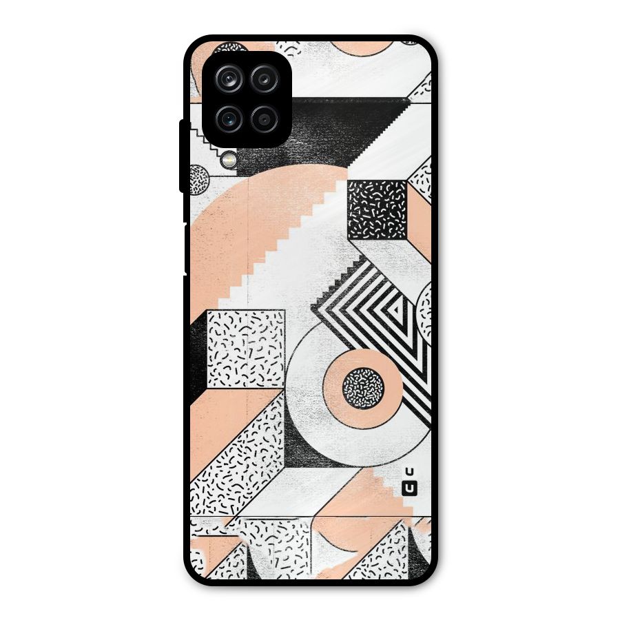 Orange Zig Zag Metal Back Case for Galaxy A12