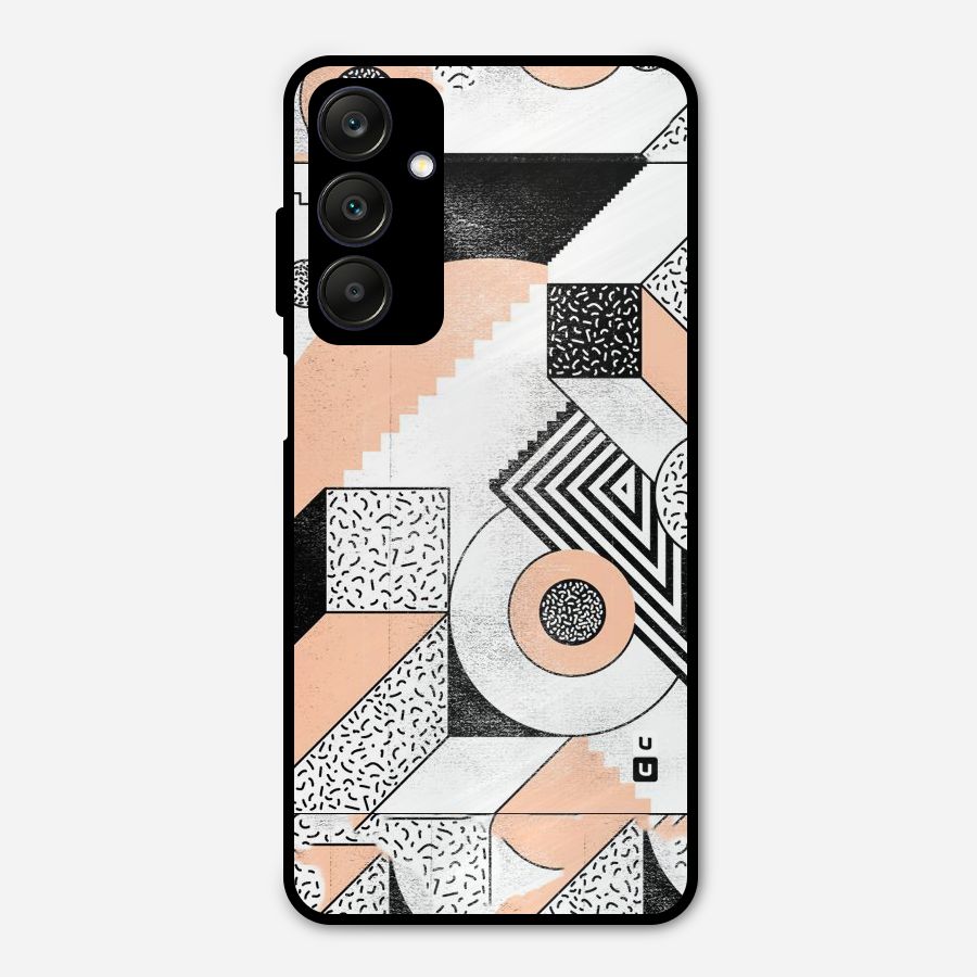 Orange Zig Zag Metal Back Case for Galaxy A25 5G