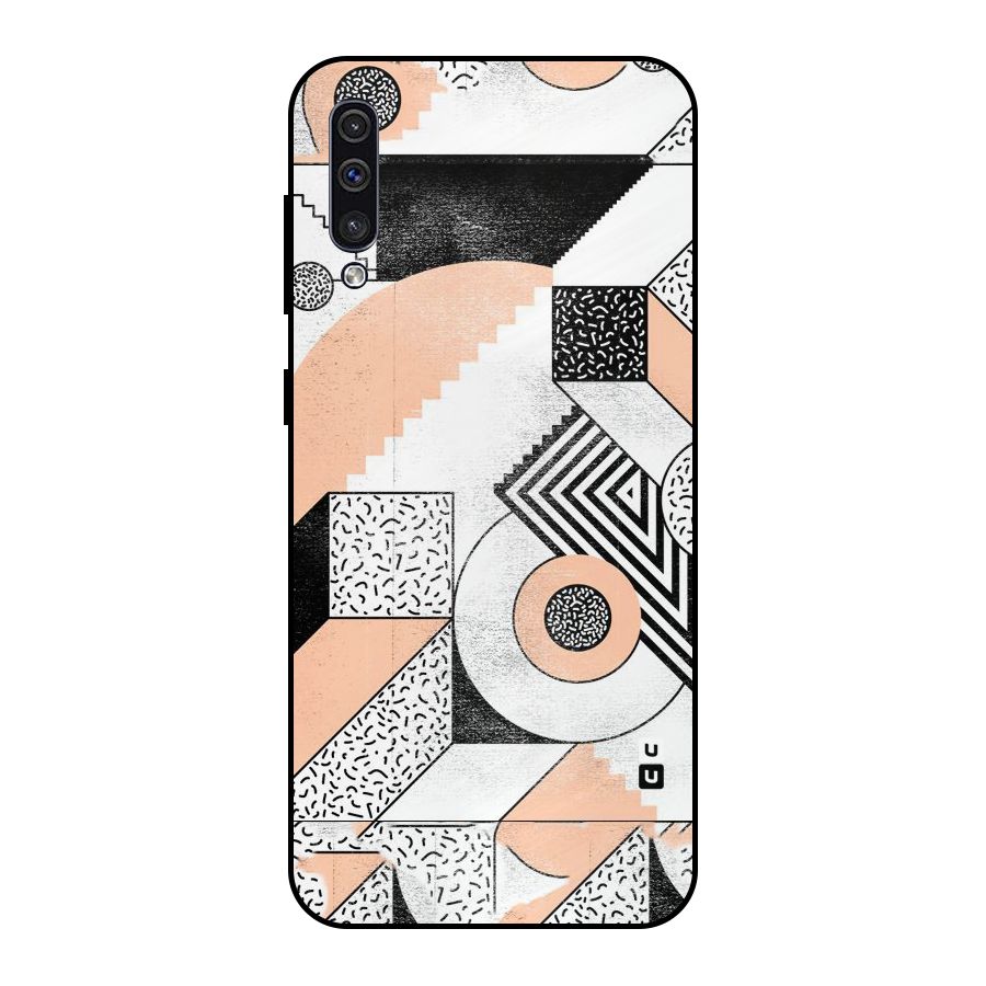 Orange Zig Zag Metal Back Case for Galaxy A30s