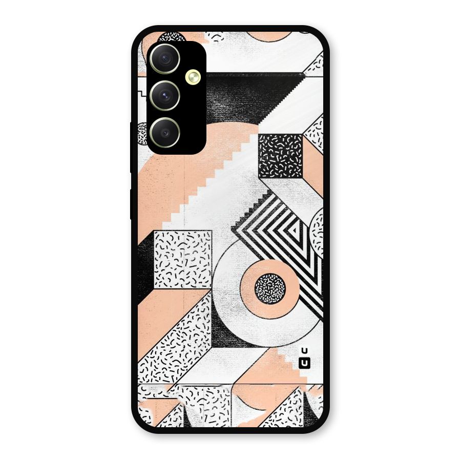 Orange Zig Zag Metal Back Case for Galaxy A34