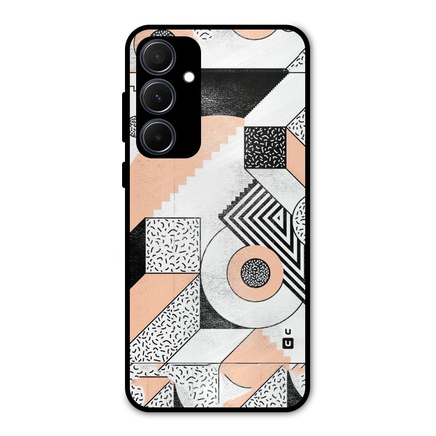 Orange Zig Zag Metal Back Case for Galaxy A35