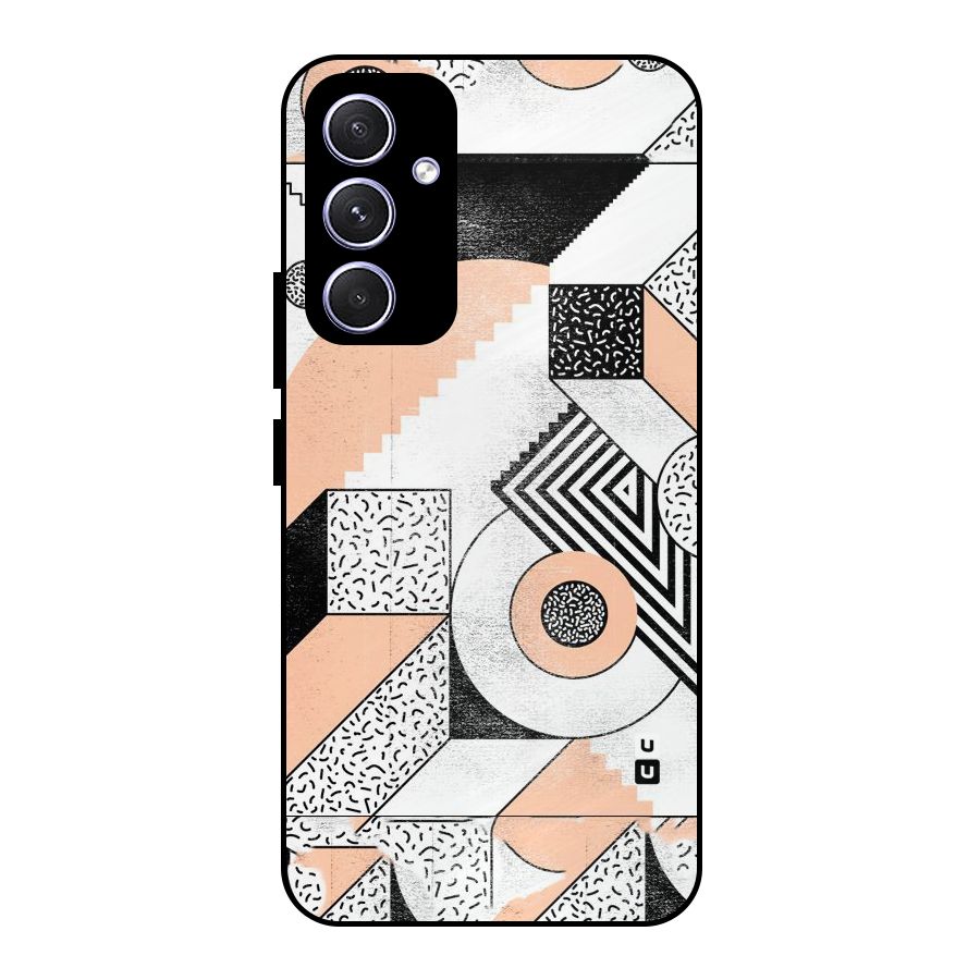 Orange Zig Zag Metal Back Case for Galaxy A54